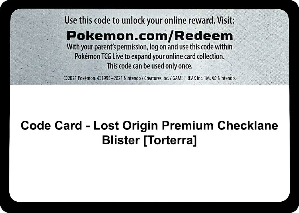 Image for Code Card - Lost Origin Premium Checklane Blister [Torterra] (SWSH11) - Pokemon
