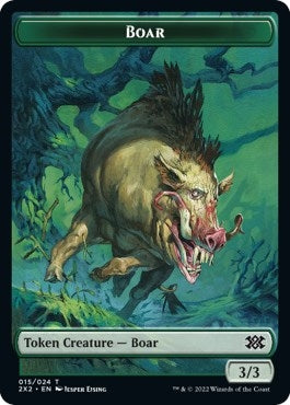 Image for Boar // Knight Double-Sided Token (15 // 5) (Double Masters 2022) - Magic: The Gathering