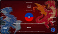 Image for GamerMats Playmat - Red and Blue Dragon with Pokemon Compatible Zones - Playmats
