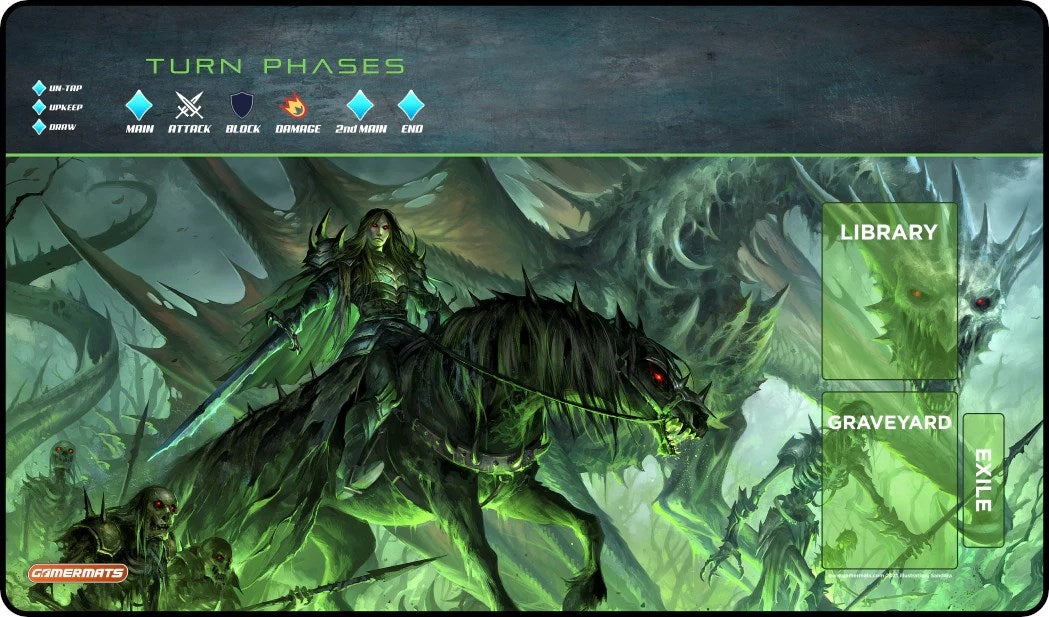 Image for GamerMats Playmat - Army of the Dead with Magic Compatible Zones (Premium White Stitched) - Playmats