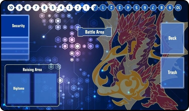 Image for GamerMats Playmat - Digimon Compatible Red Dragon (Premium with Zones Black Stitched) - Playmats