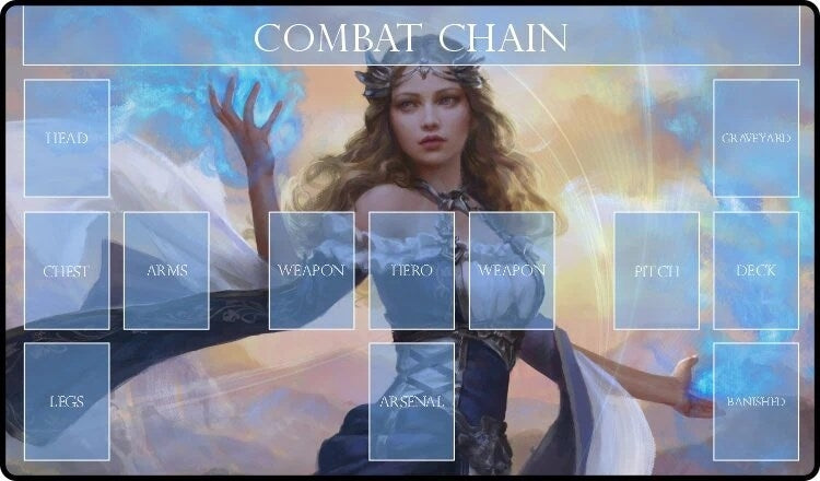 Image for GamerMats Playmat - Blue Mage Flesh and Blood Compatible Zone Mat (Premium White Stitched) - Playmats