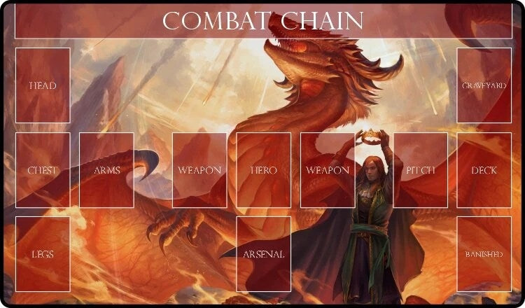 Image for GamerMats Playmat - Red Mage Flesh and Blood Compatible Zone Mat (Premium Black Stitched) - Playmats