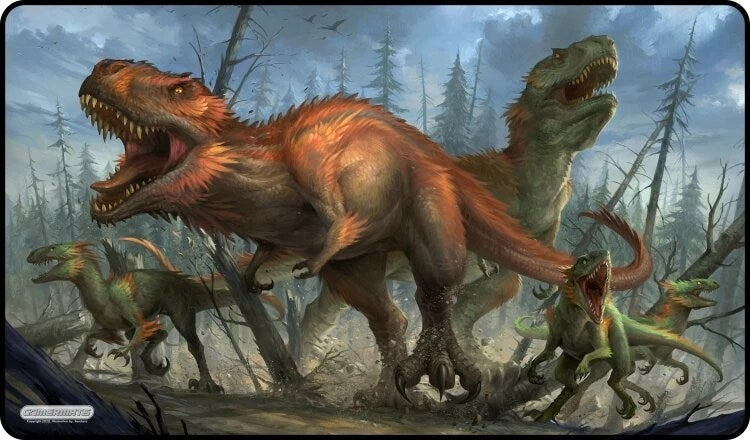 Image for GamerMats Playmat - Stampede of Dinosaurs (Premium Black Stitched) - Playmats