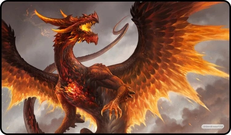 Image for GamerMats Playmat - Red Crystal Dragon (Premium Black Stitched) - Playmats
