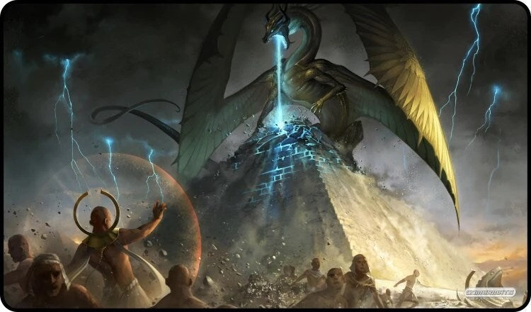 Image for GamerMats Playmat - Egyptian Dragon (Premium White Stitched) - Playmats