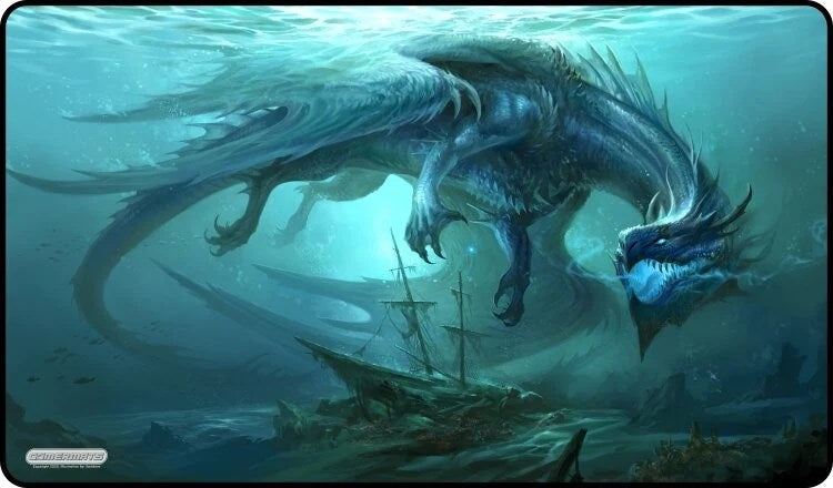 Image for GamerMats Playmat - Dragon from the Depths (Premium White Stitched) - Playmats