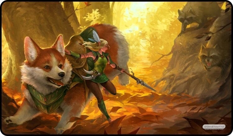 Image for GamerMats Playmat - Corgi and Elf (Premium White Stitched) - Playmats