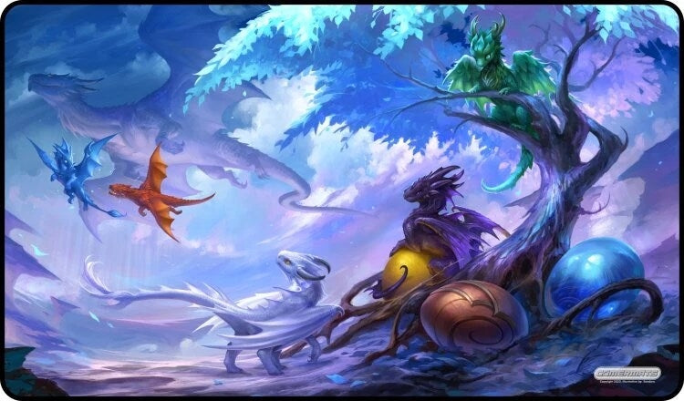 Image for GamerMats Playmat - Baby Dragons Circle of Life (Premium Black Stitched) - Playmats