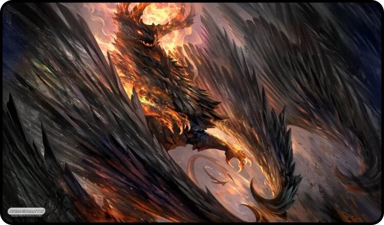 Image for GamerMats Playmat - Black Crystal Dragon (Premium Black Stitched) - Playmats