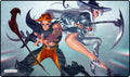 Image for GamerMats Playmat - Witch and Sorcerer (Premium White Stitched) - Playmats
