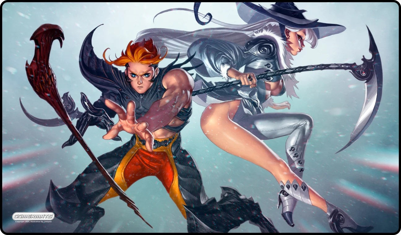 Image for GamerMats Playmat - Witch and Sorcerer (Premium White Stitched) - Playmats