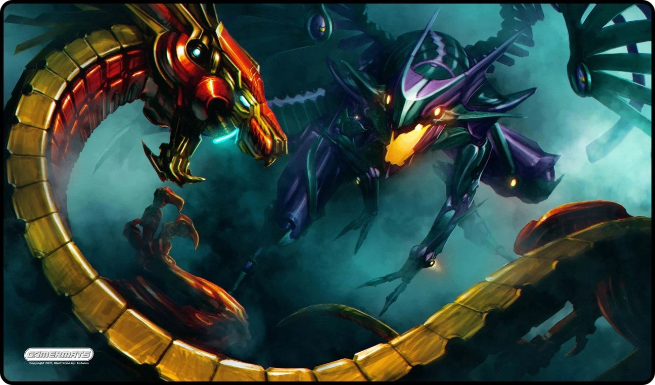 Image for GamerMats Playmat - Mecha Battle (Premium Black Stitched) - Playmats