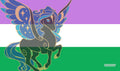 Image for GamerMats Playmat - Genderqueer Unicorn Flag (Premium White Stitched) - Playmats