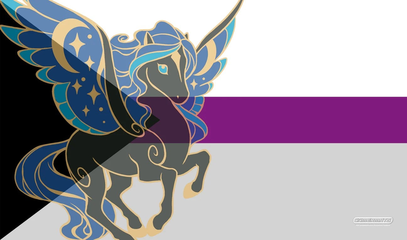 Image for GamerMats Playmat - Demisexual Unicorn Flag (Premium White Stitched) - Playmats