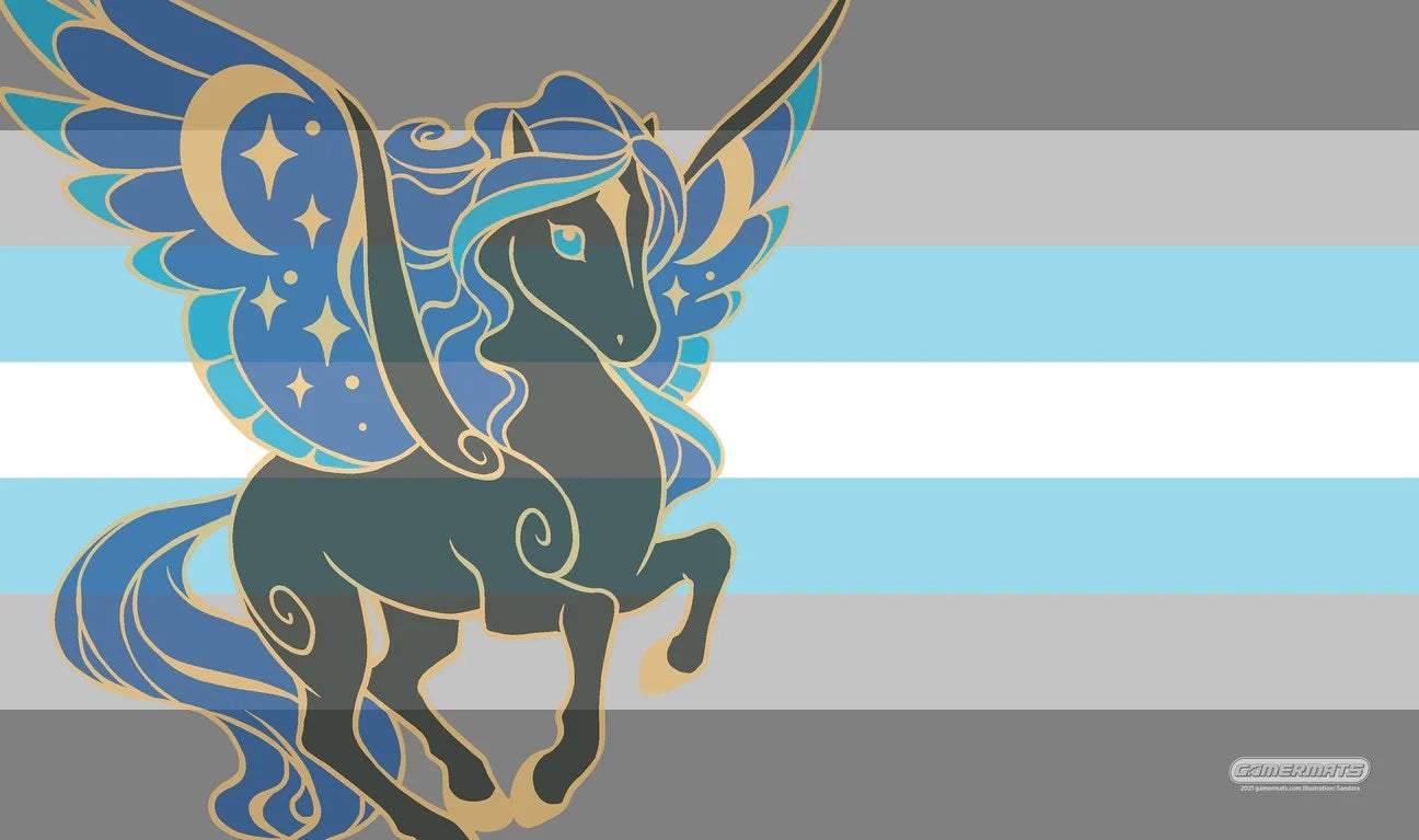 Image for GamerMats Playmat - Demiboy Unicorn Flag (Premium White Stitched) - Playmats