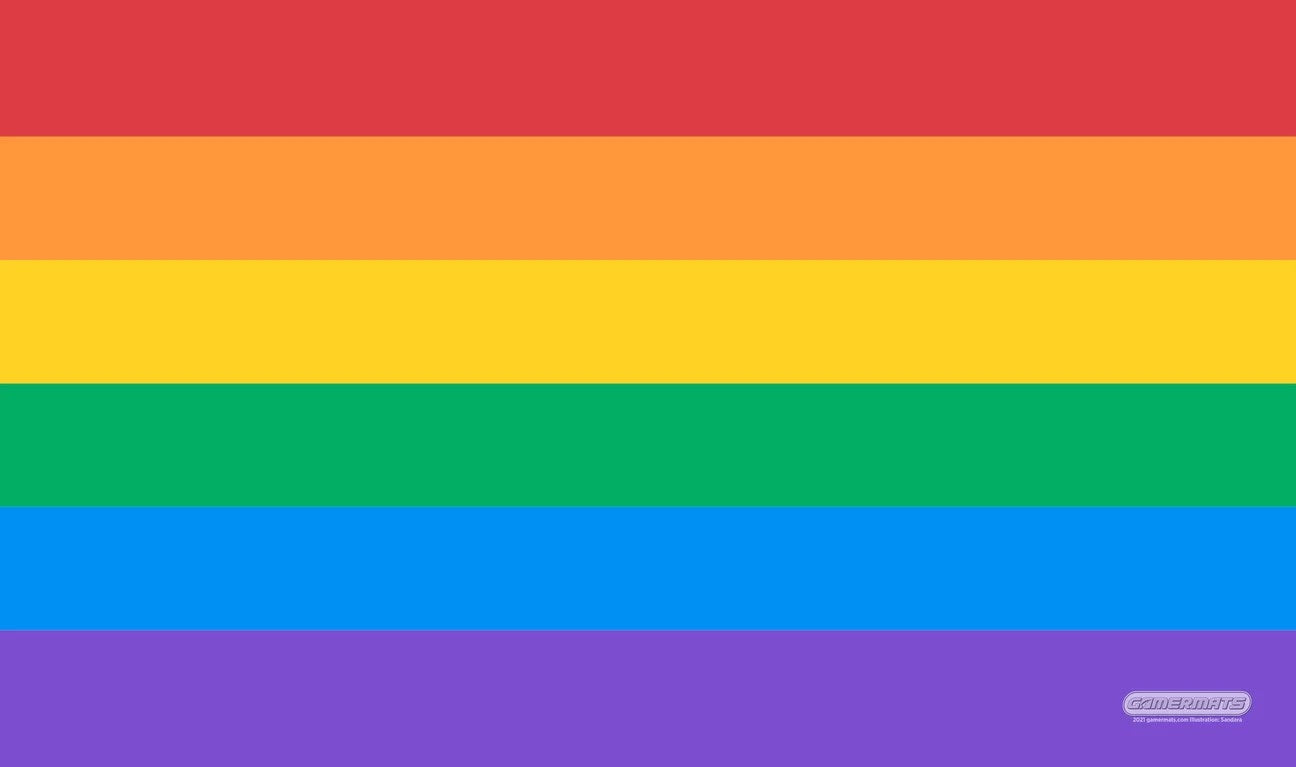 Image for GamerMats Playmat - LQBTQ+ Pride Flag (Premium White Stitched) - Playmats