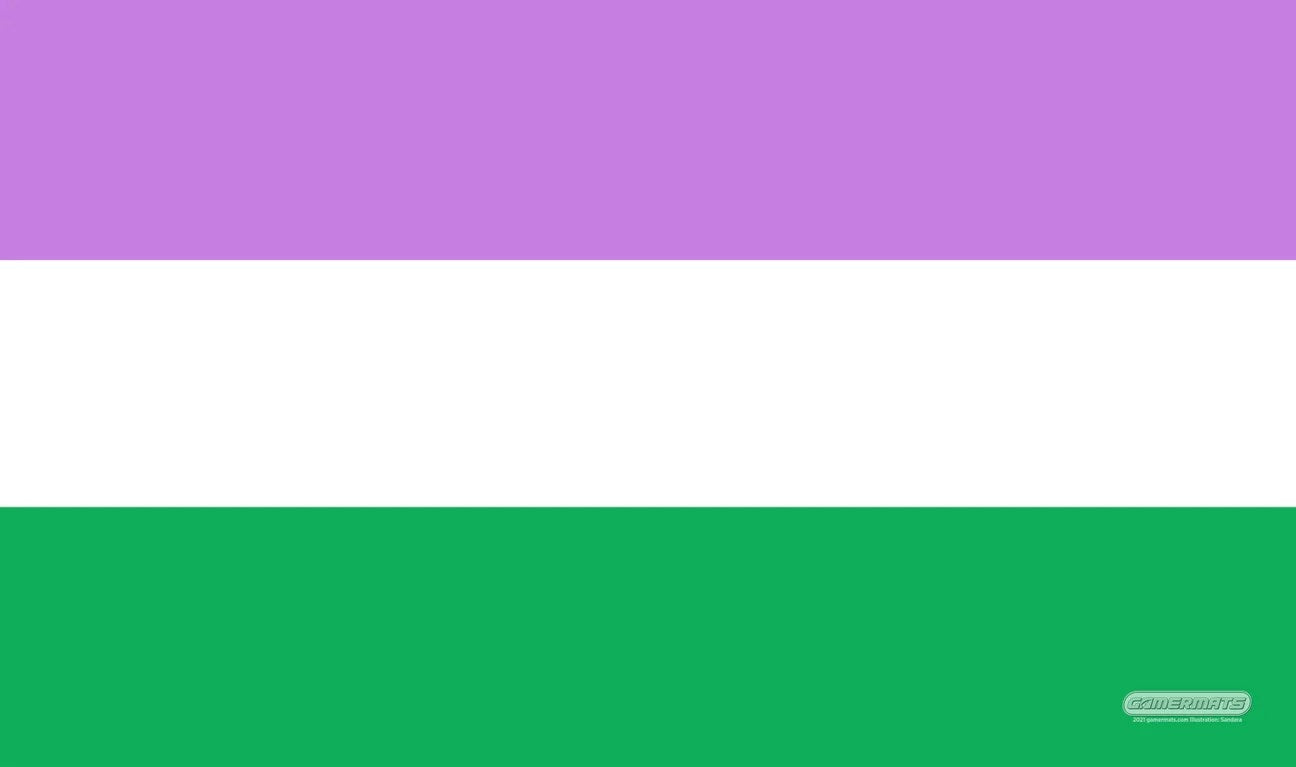 Image for GamerMats Playmat - Genderqueer Flag (Premium White Stitched) - Playmats