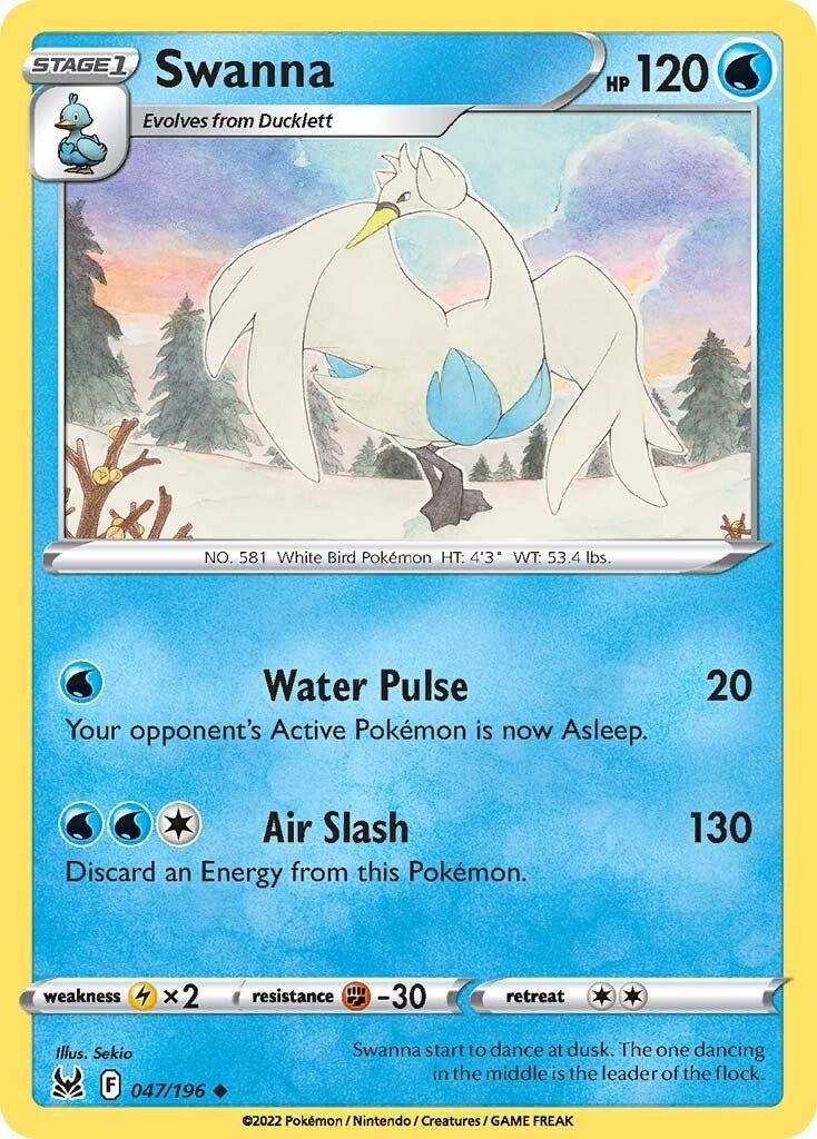 Image for Swanna (047/196) (SWSH11) - Pokemon