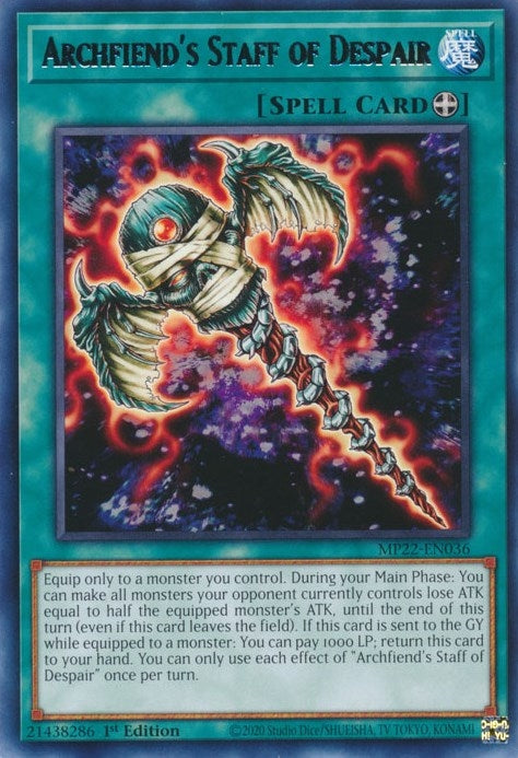 Image for Archfiend's Staff of Despair (MP22-EN036) (MP22) - YuGiOh
