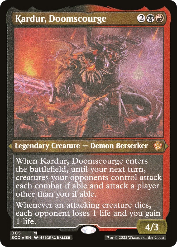 Image for Kardur, Doomscourge (Foil Etched) (5) (Starter Commander Decks) - Magic: The Gathering
