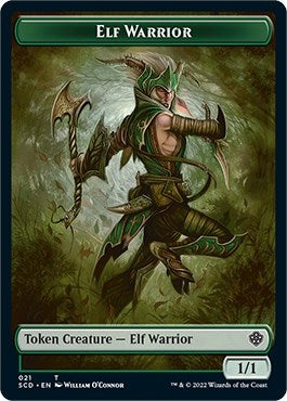 Image for Elf Warrior // Cat Beast Double-Sided Token (21 // 4) (Starter Commander Decks) - Magic: The Gathering