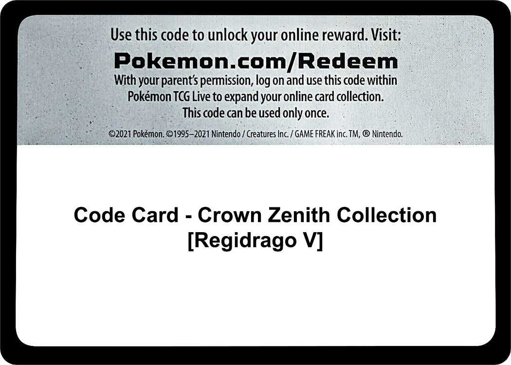 Image for Code Card - Crown Zenith Collection [Regidrago V] (CRZ) - Pokemon