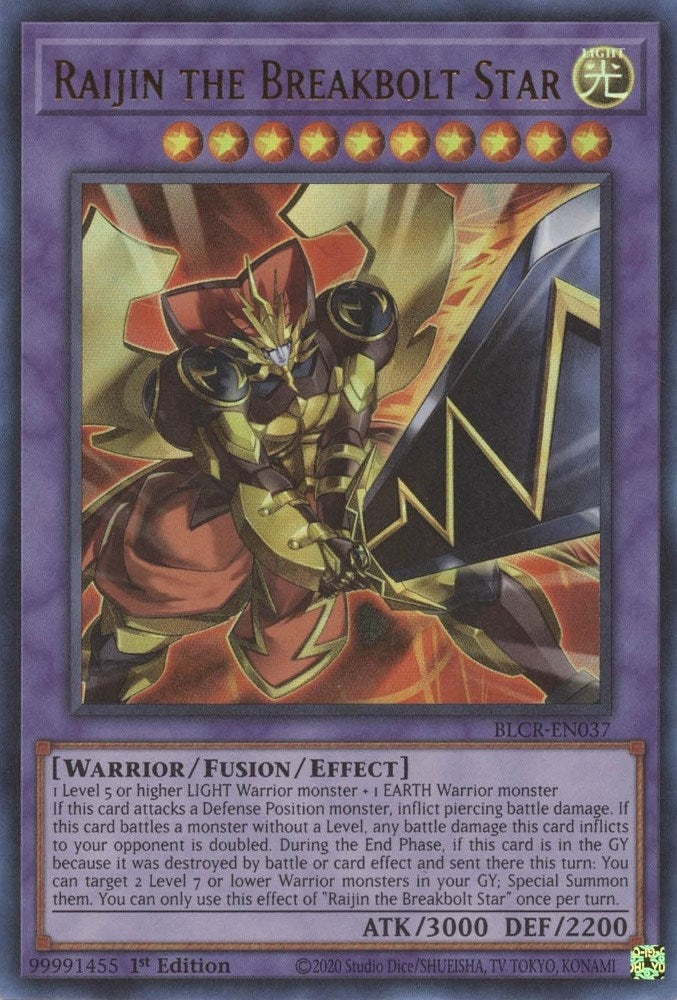 Image for Raijin the Breakbolt Star (BLCR-EN037) (BLCR) - YuGiOh