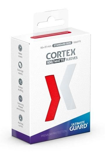 Image for Ultimate Guard Cortex Sleeves Standard Size Matte - Red (100-Pack) - Card Sleeves