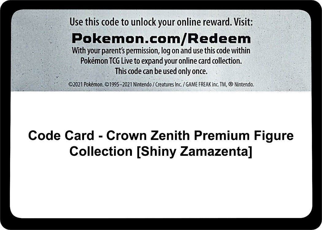 Image for Code Card - Crown Zenith Premium Figure Collection [Shiny Zamazenta] (CRZ) - Pokemon