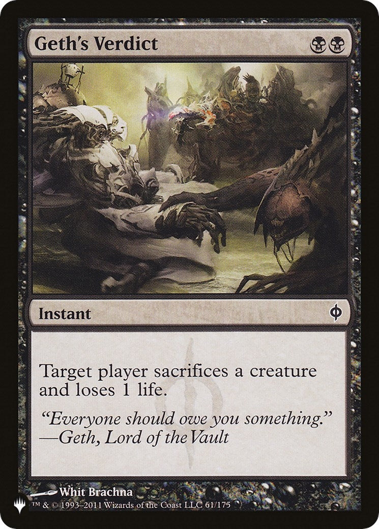 Image for Geth's Verdict (61/175) (The List Reprints) - Magic: The Gathering