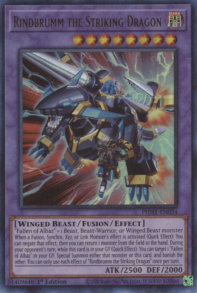 Image for Rindbrumm the Striking Dragon (PHHY-EN034) (PHHY) - YuGiOh