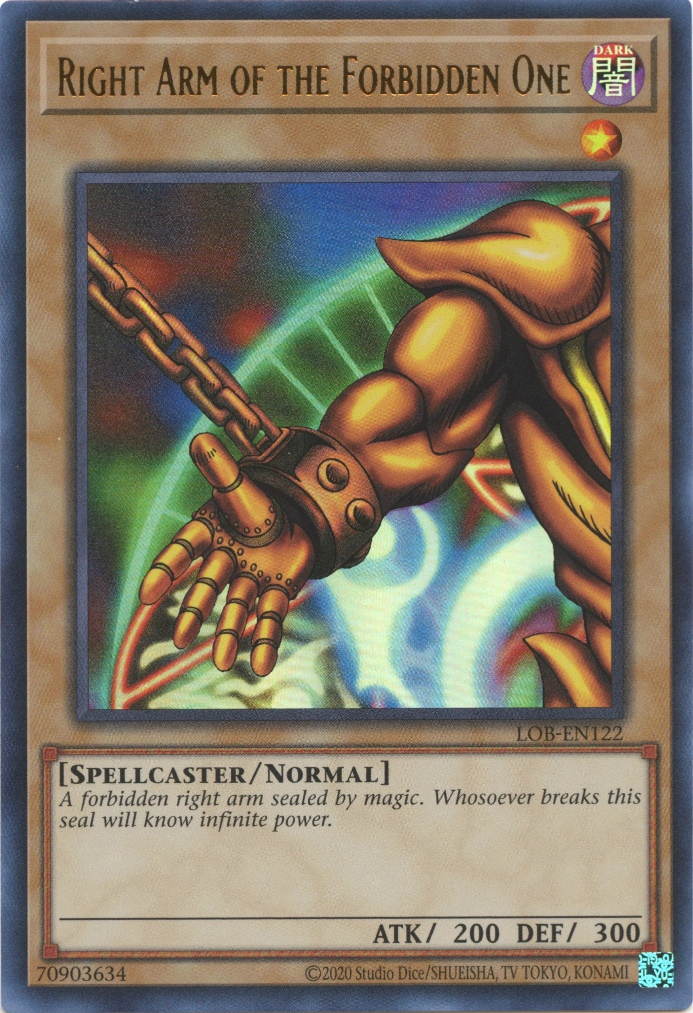 Image for Right Arm of the Forbidden One (LOB-EN122) (LOB-EN) - YuGiOh