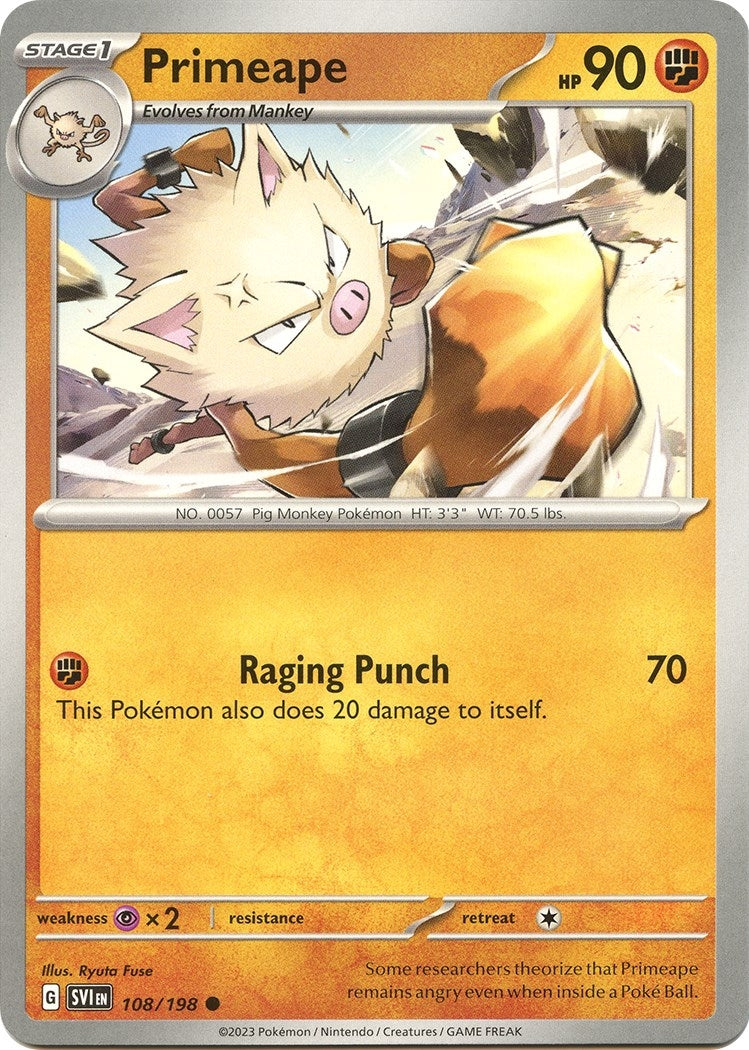 Image for Primeape (108/198) (SVI) - Pokemon