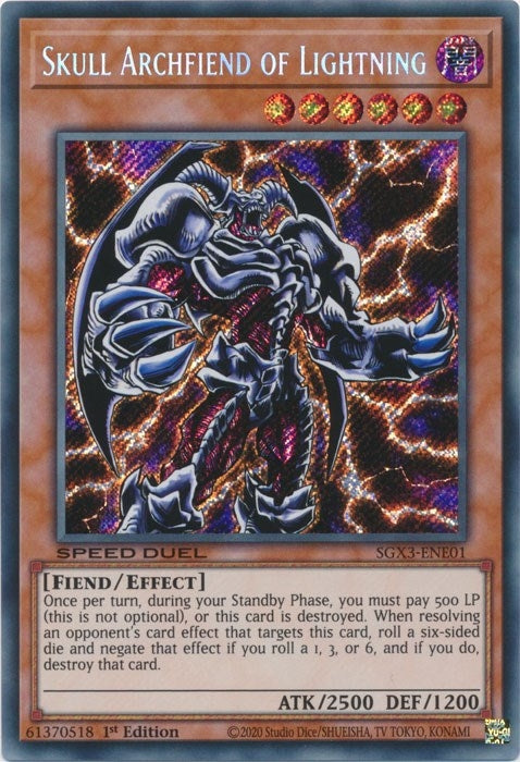 Image for Skull Archfiend of Lightning (Secret Rare) (SGX3-ENE01) (SGX3) - YuGiOh