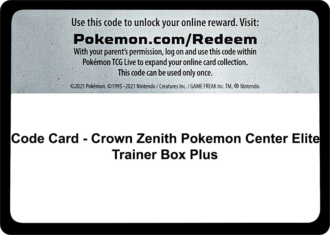 Image for Code Card - Crown Zenith Pokemon Center Elite Trainer Box Plus (CRZ) - Pokemon