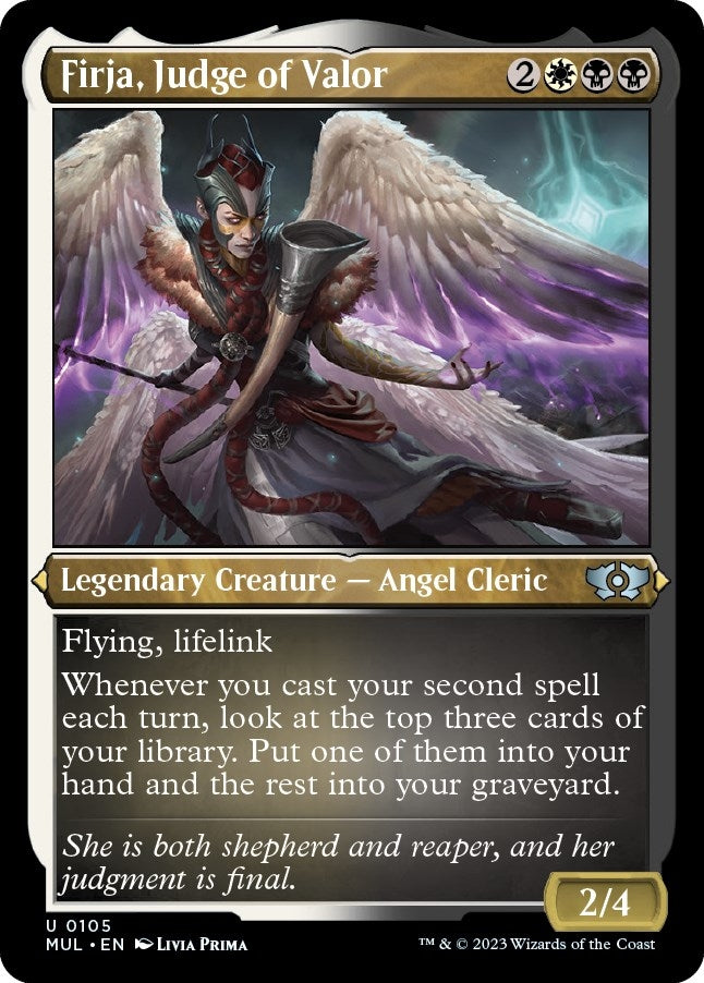 Image for Firja, Judge of Valor (Foil Etched) (105) (March of the Machine: Multiverse Legends) - Magic: The Gathering