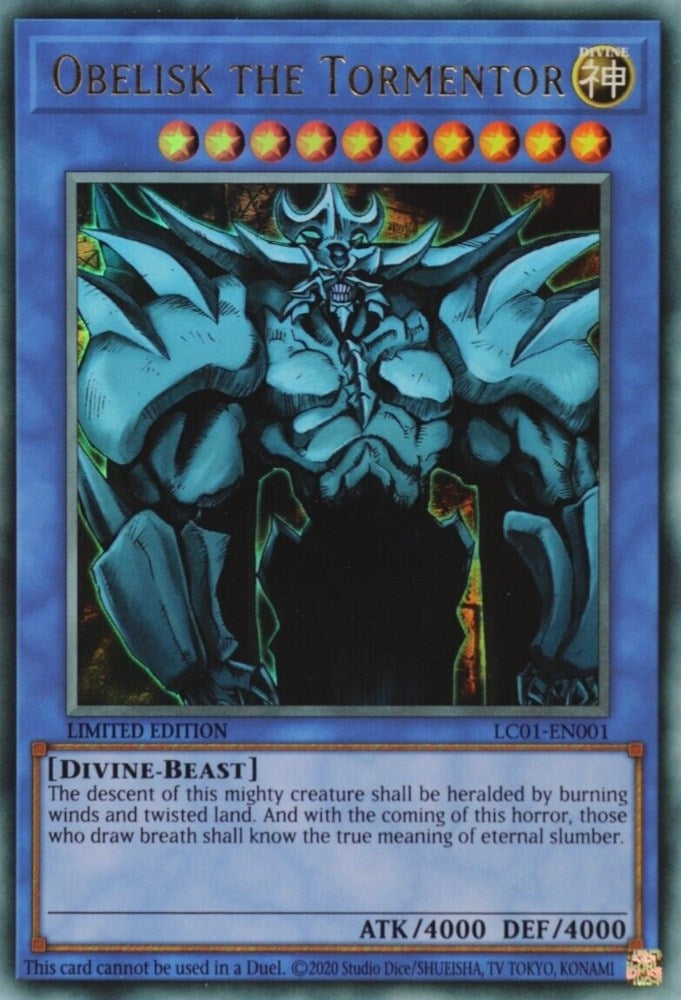 Image for Obelisk the Tormentor (25th Anniversary Edition) (LC01-EN001) (LC01) - YuGiOh