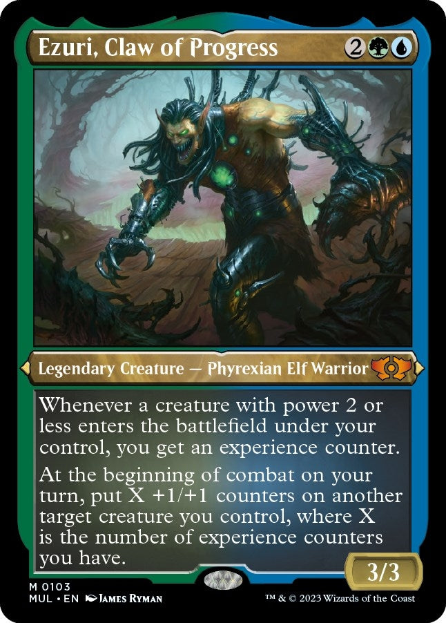 Image for Ezuri, Claw of Progress (Foil Etched) (103) (March of the Machine: Multiverse Legends) - Magic: The Gathering