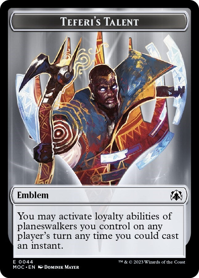 Image for Emblem - Teferi's Talent // Phyrexian Myr Double-Sided Token (44 // 1) (March of the Machine) - Magic: The Gathering