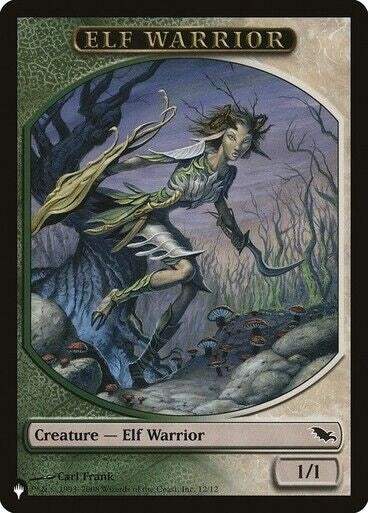 Image for Elf Warrior // Emblem - Tibalt, Cosmic Impostor Double-sided Token (12 // 21) (The List Reprints) - Magic: The Gathering