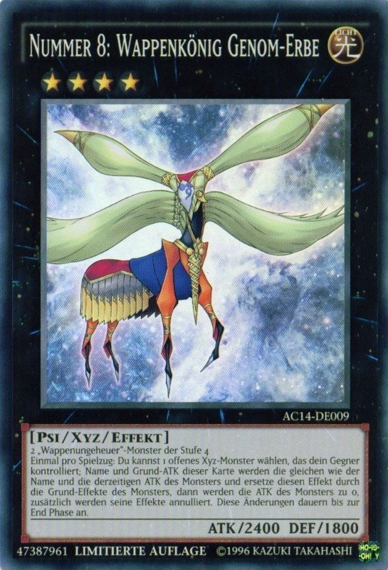 Image for Number 8: Heraldic King Genom-Heritage (German) - "Nummer 8: Wappenkönig Genom-Erbe" (AC14-DE009) (AC14) - YuGiOh