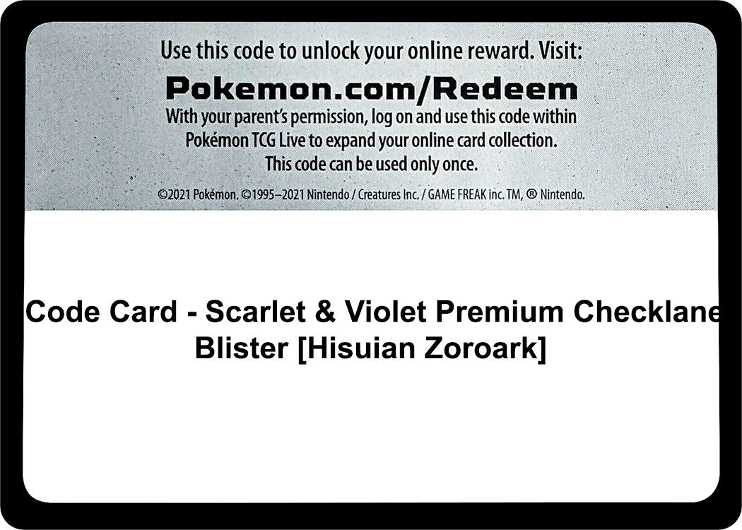 Image for Code Card - Scarlet & Violet Premium Checklane Blister [Hisuian Zoroark] (SVI) - Pokemon