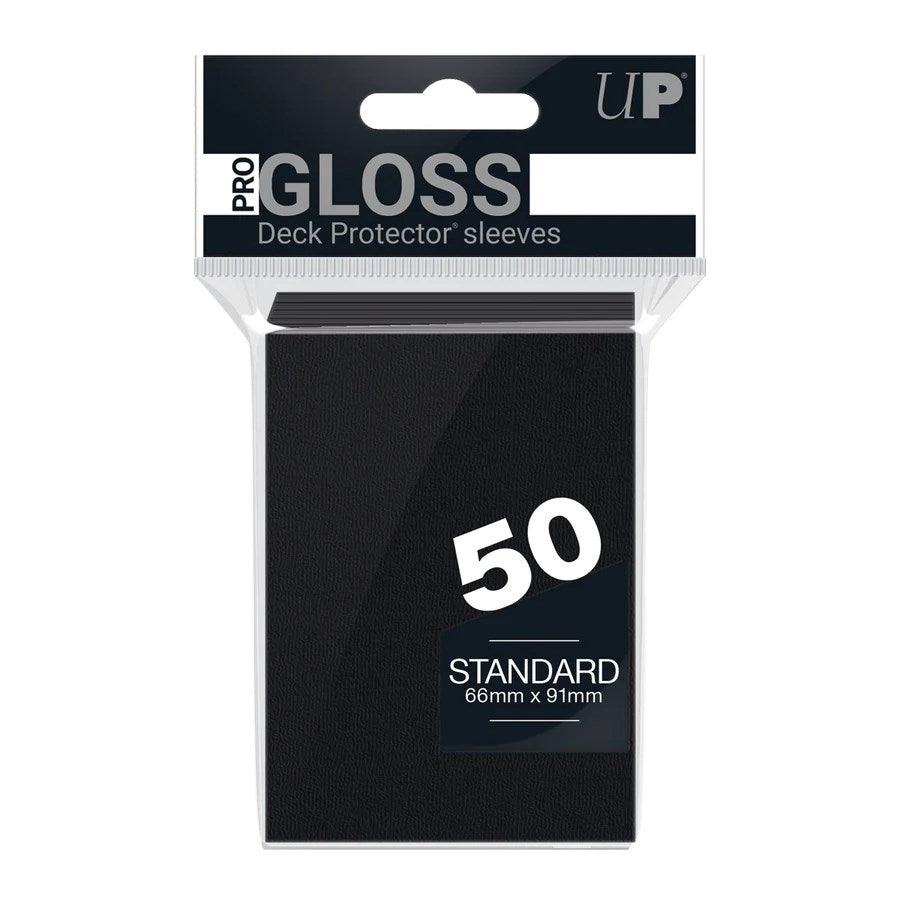 Image for PRO-Gloss Standard Deck Protectors - Black (50-Pack) (Modern Logo) - Card Sleeves