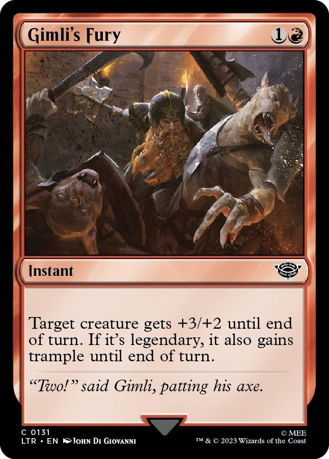 Image for Gimli's Fury (131) (Universes Beyond: The Lord of the Rings: Tales of Middle-earth) - Magic: The Gathering