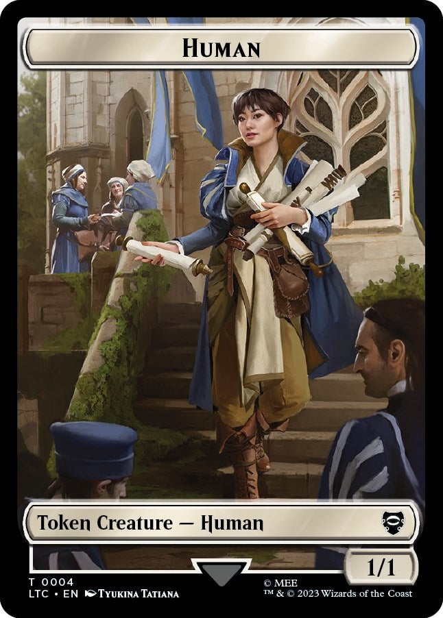 Image for Human // Human Soldier (0001) Double-Sided Token (4 // 1) (The Lord of the Rings: Tales of Middle-earth) - Magic: The Gathering