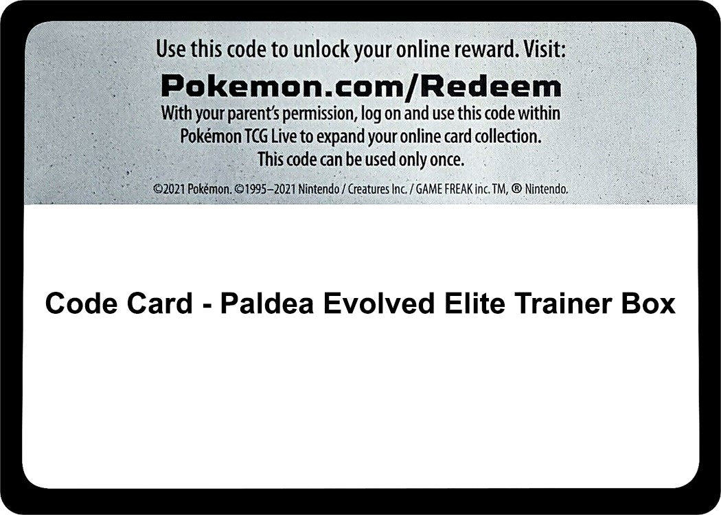 Image for Code Card - Paldea Evolved Elite Trainer Box (PAL) - Pokemon