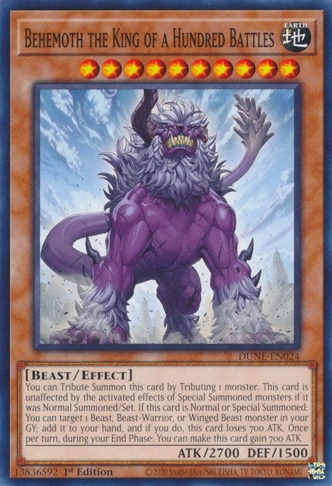 Image for Behemoth the King of a Hundred Battles (DUNE-EN024) (DUNE) - YuGiOh