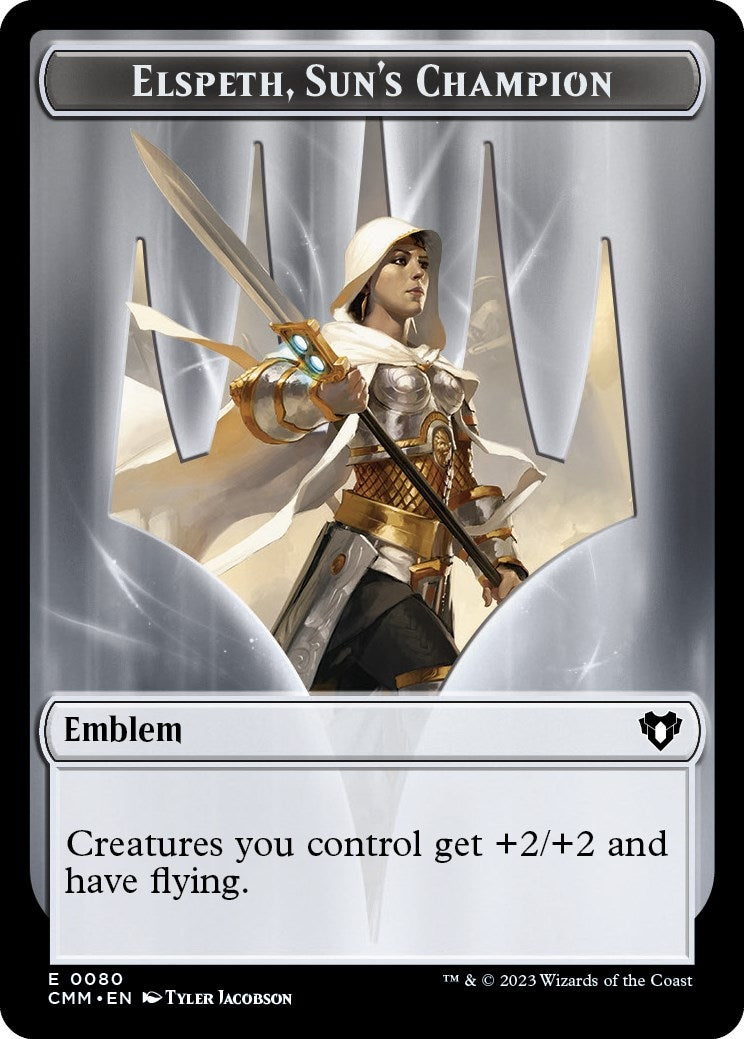 Image for Emblem - Elspeth, Sun's Champion // Copy (0055) Double-Sided Token (80 // 55) (Commander Masters) - Magic: The Gathering