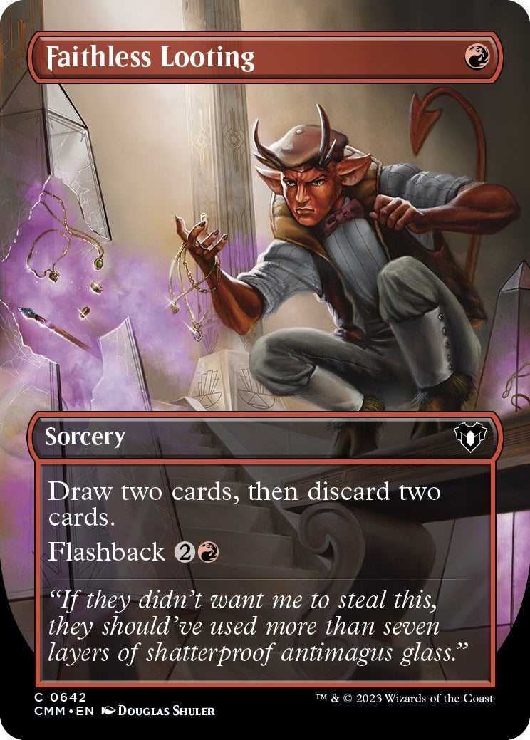 Image for Faithless Looting (Borderless) (642) (Commander Masters) - Magic: The Gathering